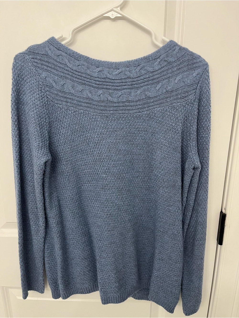 croft & barrow Sky Blue Cable Yoke Crewneck Sweater